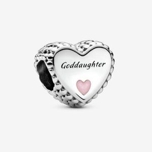 Pandora Goddaughter Heart Pink Enamel Charm